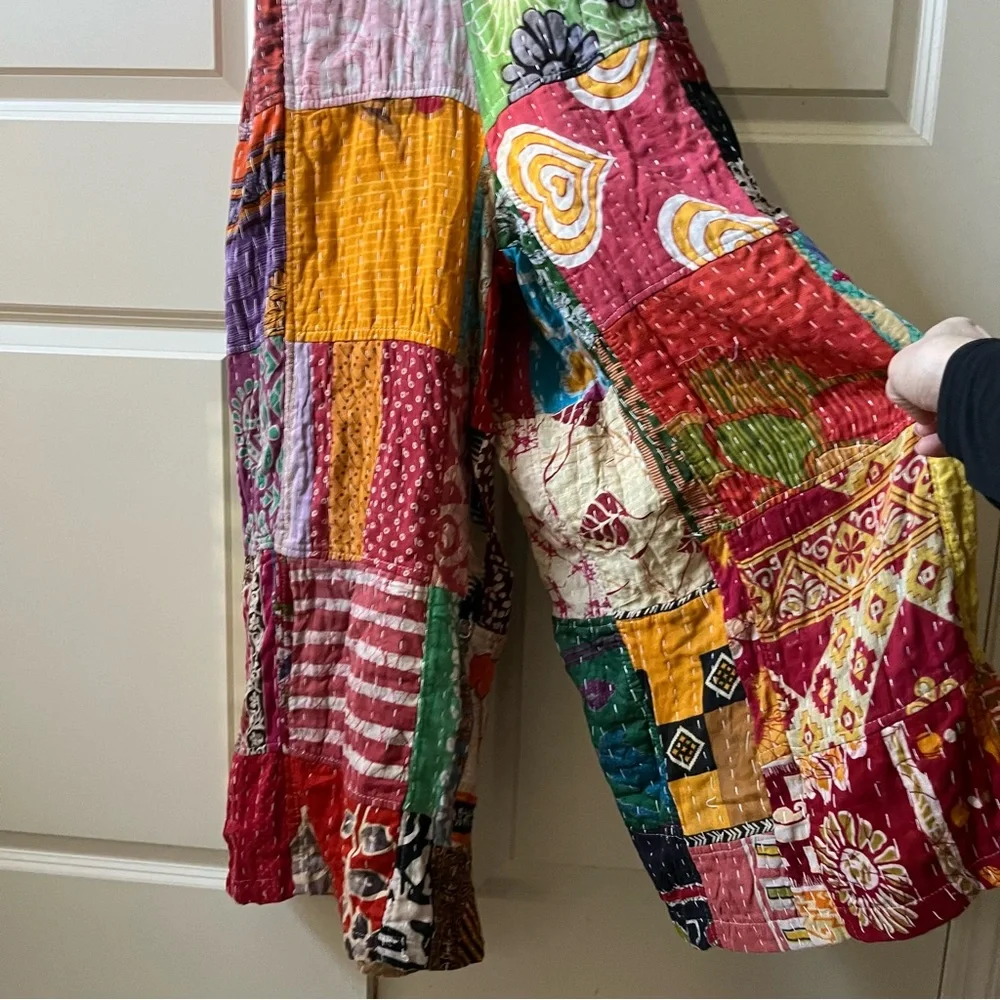 New Clara Cotton Jumpsuit Kantha “Patchwork” Overalls in Multicolor Prints